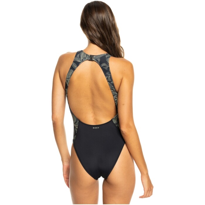 2024 Roxy Womens Pro Wave One Piece Swimsuit ERJX103655 - Anthracite The Palms Wetsuit